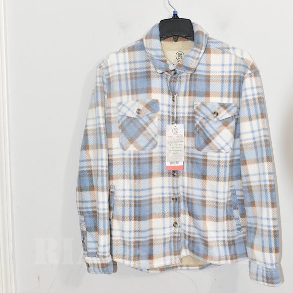 Sage Tops - BLUE Sage Ladies' Plush Shirt Jacket